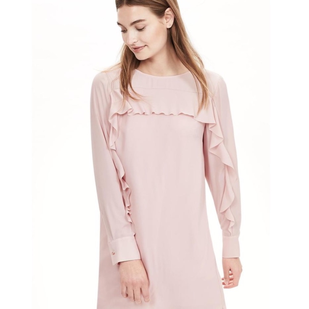 Banana Republic Blush Dress with Ruffle detail NWT
